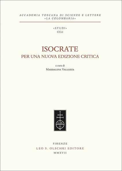 Isocrate. Per una nuova edizione critica - copertina
