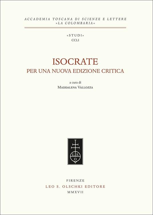 Isocrate. Per una nuova edizione critica - copertina