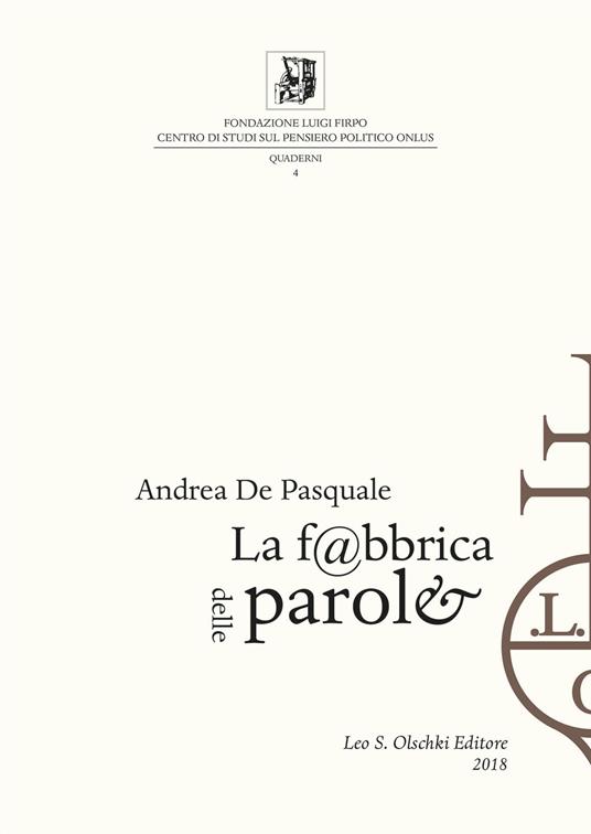 La fabbrica delle parole - Andrea De Pasquale - copertina