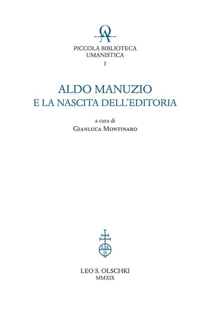 Aldo Manuzio e la nascita dell'editoria - copertina