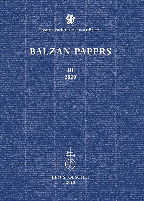 Balzan Papers (2020). Vol. 3 - copertina
