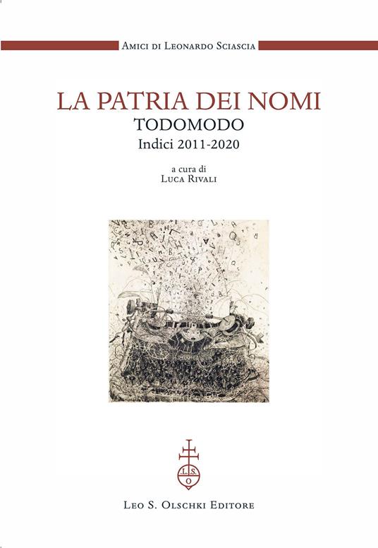 La patria dei nomi. Todomodo. Indici 2011-2020 - copertina