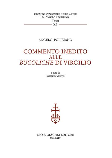 Commento inedito alle «Bucoliche» di Virgilio - Angelo Poliziano - copertina