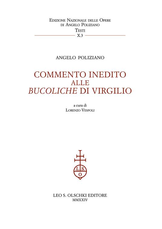 Commento inedito alle «Bucoliche» di Virgilio - Angelo Poliziano - copertina