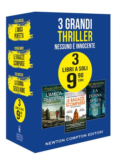 3 grandi thriller. Nessuno è innocente: L'amica perfetta-Le ragazze scomparse-La donna senza nome - Teresa Driscoll,Patricia Gibney - copertina