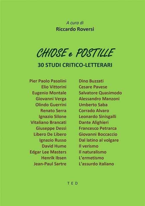 Chiose & postille. 30 studi critico-letterari - Riccardo Roversi - ebook