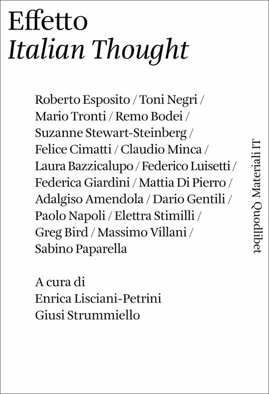 Effetto «italian thought» - copertina