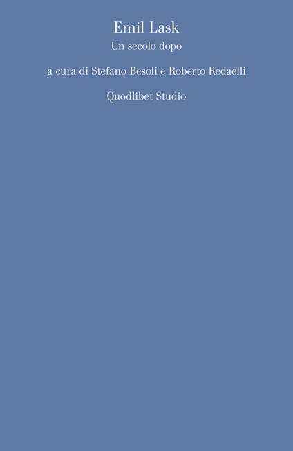 Emil Lask. Un secolo dopo - copertina