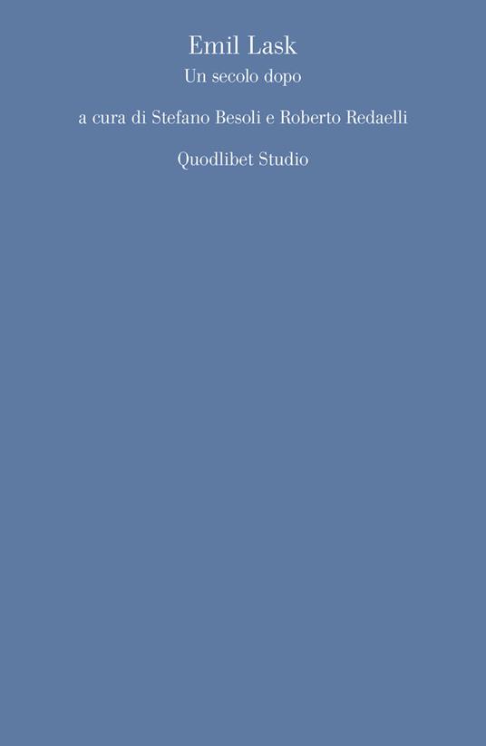 Emil Lask. Un secolo dopo - copertina