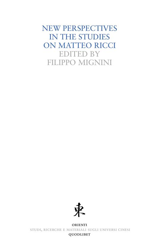 New perspectives in the studies on Matteo Ricci - copertina