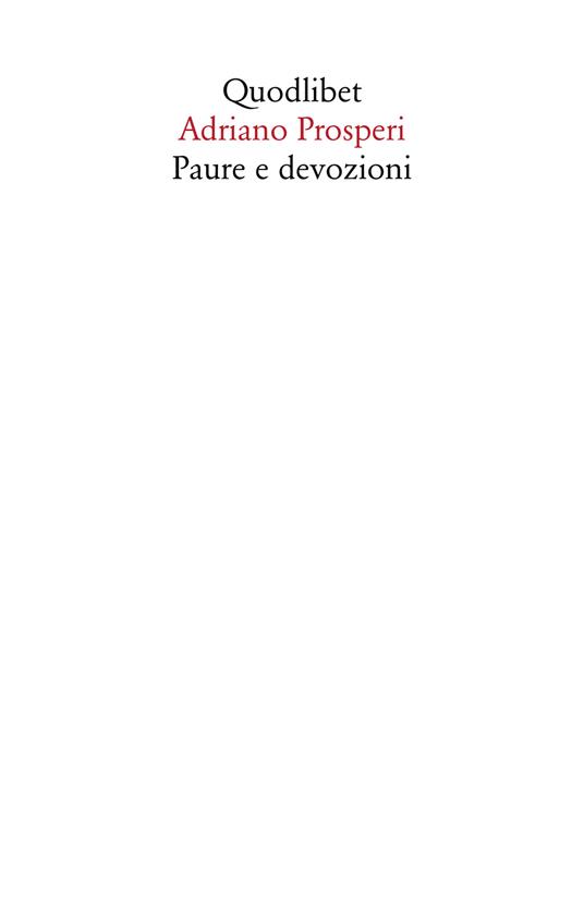 Paure e devozioni - Adriano Prosperi - copertina