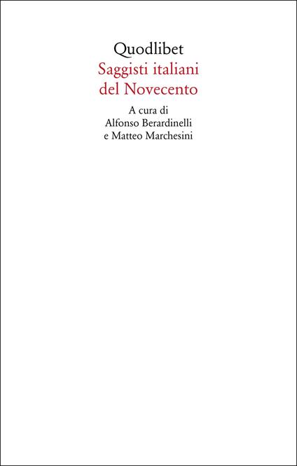Saggisti italiani del Novecento - copertina