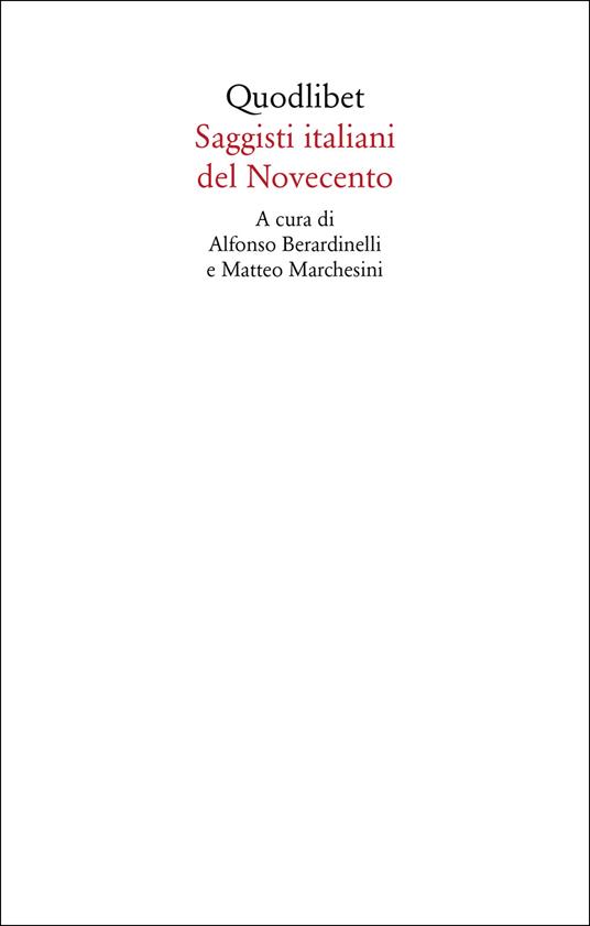 Saggisti italiani del Novecento - copertina
