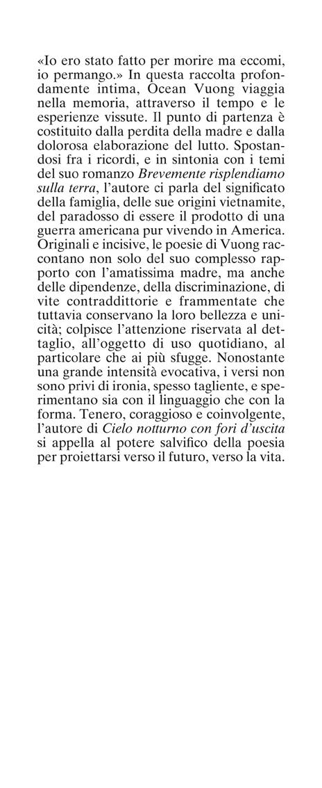Il tempo è una madre. Testo inglese a fronte - Ocean Vuong - 2
