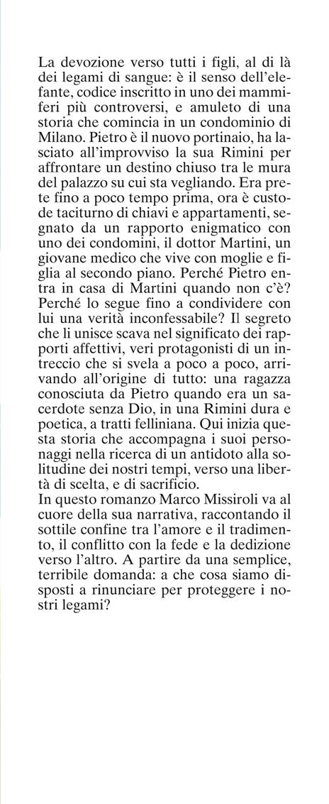 Il senso dell'elefante - Marco Missiroli - 2