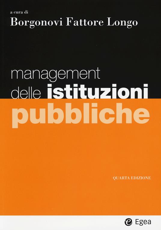 Management delle istituzioni pubbliche - copertina
