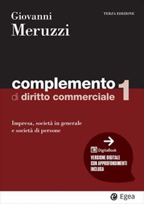 Complemento di diritto commerciale. Vol. 1: Impresa, società in generale e le società di persone - Giovanni Meruzzi - copertina