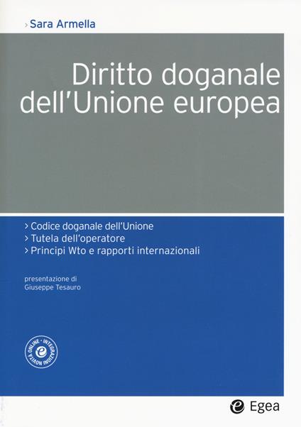 Diritto doganale dell'Unione Europea - Sara Armella - copertina