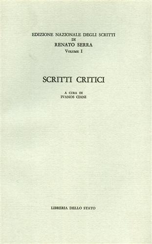 Scritti critici - Renato Serra - copertina