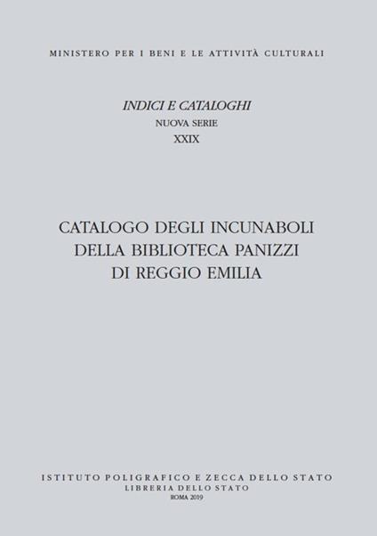 Catalogo degli incunaboli della Biblioteca Panizzi di Reggio Emilia - copertina