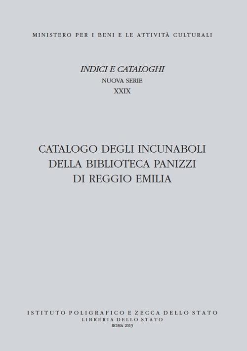 Catalogo degli incunaboli della Biblioteca Panizzi di Reggio Emilia - copertina