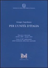 Per l'unità d'Italia - Giorgio Napolitano - copertina
