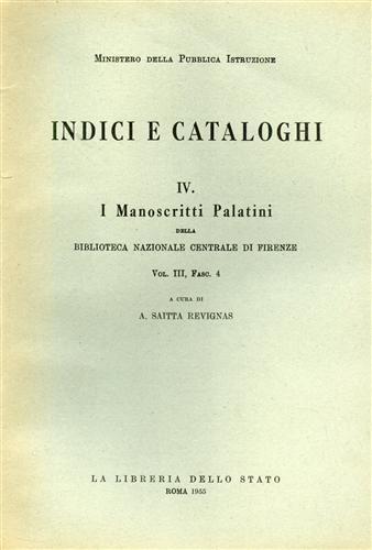 I manoscritti palatini della Biblioteca Nazionale Centrale di Firenze. Vol. 4 - copertina