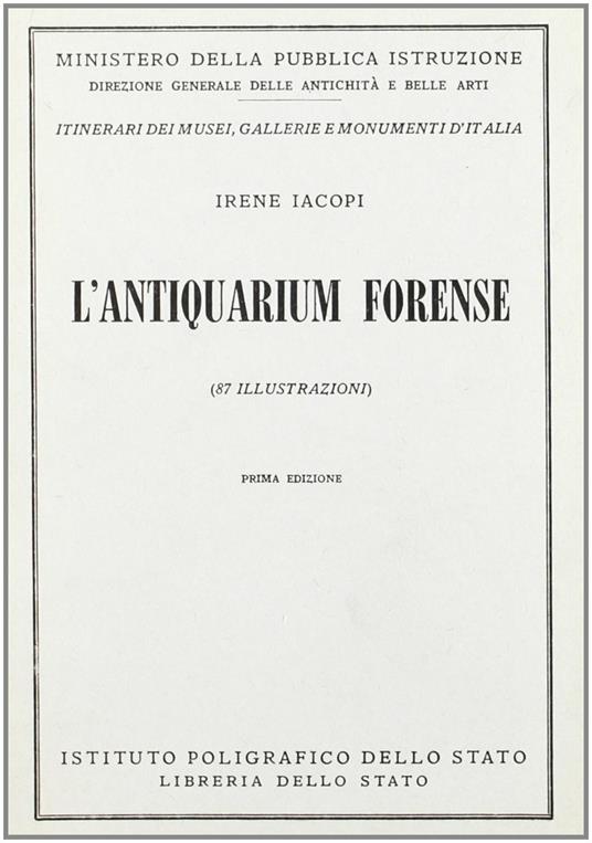 L' antiquarium forense - I. Jacopi - copertina