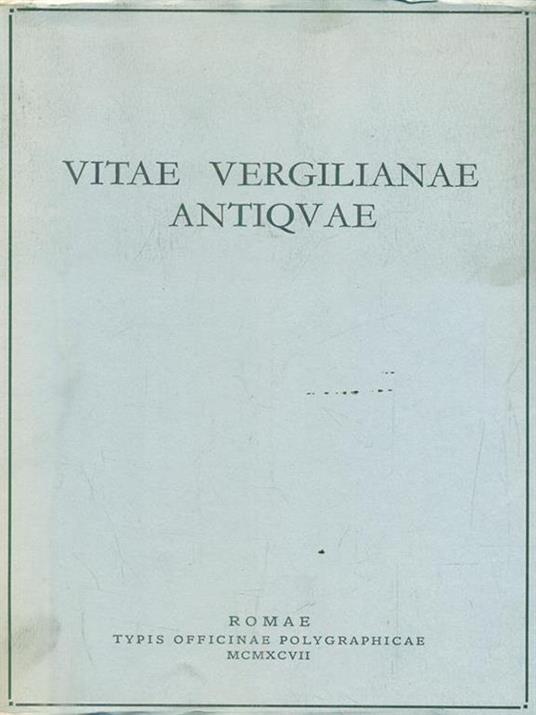 Vitae vergilianae antiquae - copertina