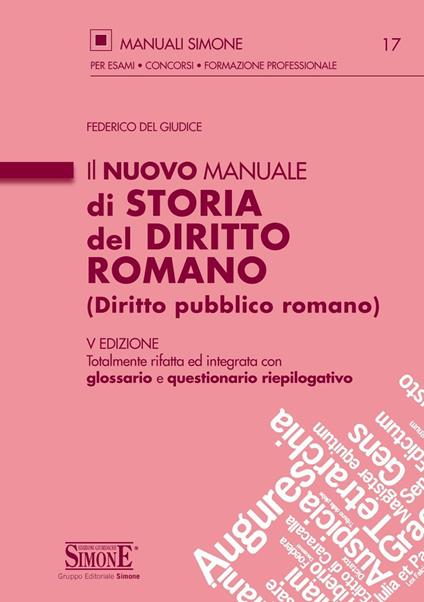Il nuovo manuale di storia del diritto romano (diritto pubblico romano) - Federico Del Giudice - ebook