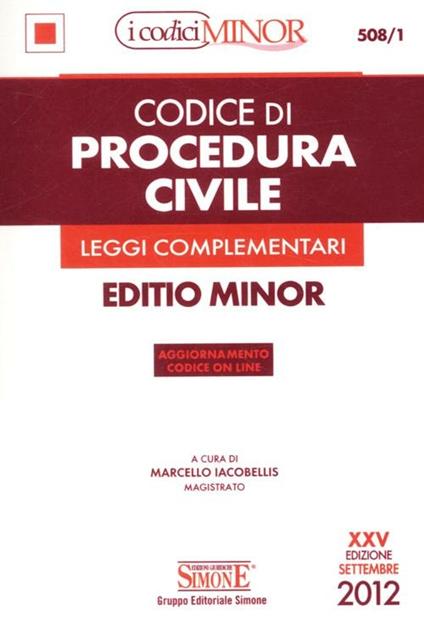 Codice di procedura civile. Leggi complementari. Ediz. minor - copertina
