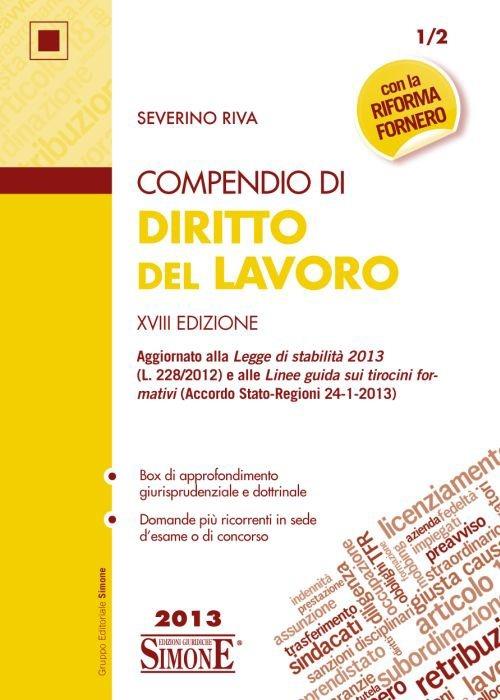 Compendio di diritto del lavoro - Severino Riva - copertina