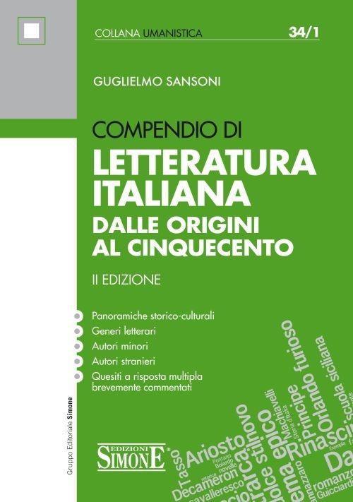 Compendio di letteratura italiana. Dalle origini al Cinquecento - Guglielmo Sansoni - copertina