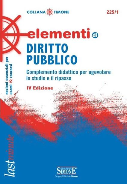 Elementi di diritto pubblico. Complemento didattico per agevolare lo studio e il ripasso - copertina