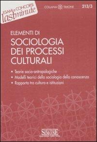 Elementi di sociologia dei processi culturali - copertina