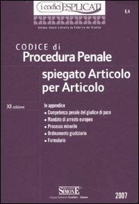 Codice di procedura penale spiegato articolo per articolo - copertina