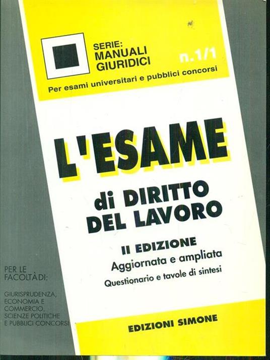 L' esame di diritto del lavoro - copertina
