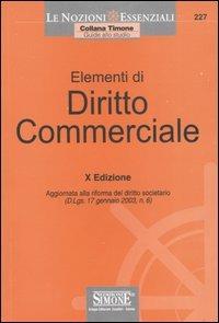 Elementi di diritto commerciale - copertina