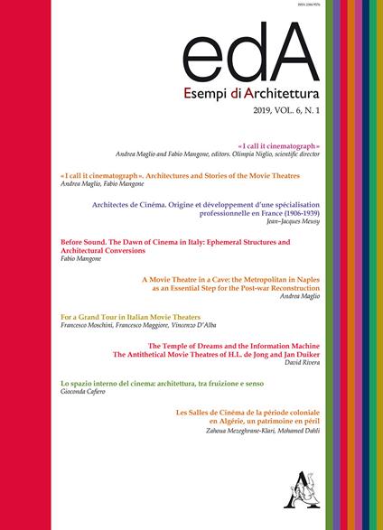 EDA. Esempi di architettura 2019. International journal of architecture and engineering. Vol. 6/1 - copertina