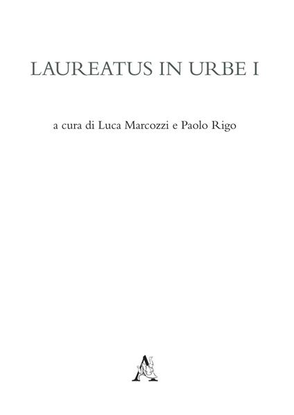 Laureatus in Urbe. Vol. 1 - copertina