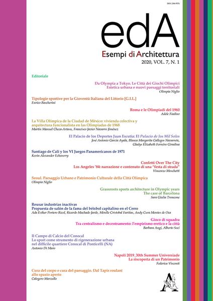 EDA. Esempi di architettura 2020. International journal of architecture and engineering. Vol. 7/1 - copertina