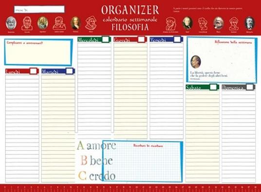 Organizer calendario settimanale grande Filosofia - 2