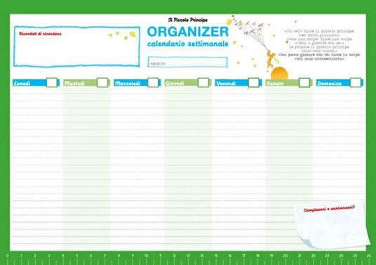 Organizer calendario settimanale grande Il piccolo Principe - 2