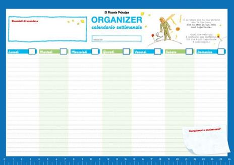 Organizer calendario settimanale grande Il piccolo Principe - 3
