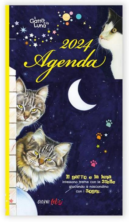 Agendina settimanale 2024. Il gatto e la luna - copertina