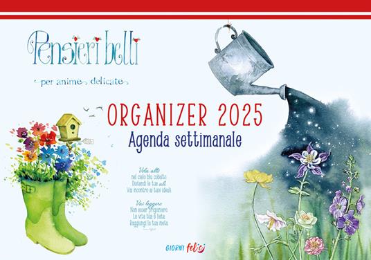 Agenda settimanale Pensieri belli per anime delicate. Organizer 2025 - copertina