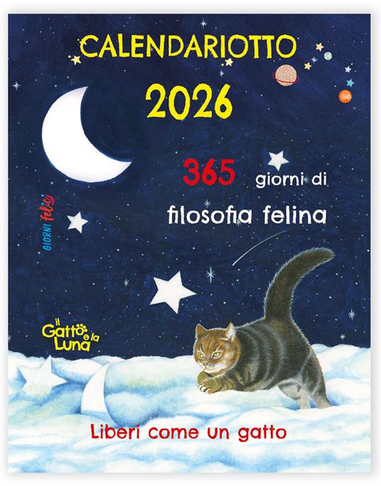 Il gatto e la luna. Calendariotto 2026 - copertina