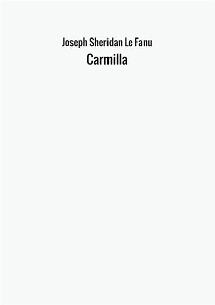 Carmilla - Joseph Sheridan Le Fanu - copertina