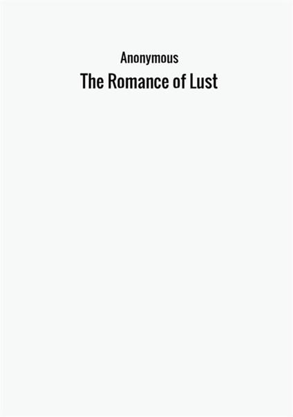 The romance of lust - Anonimo - copertina