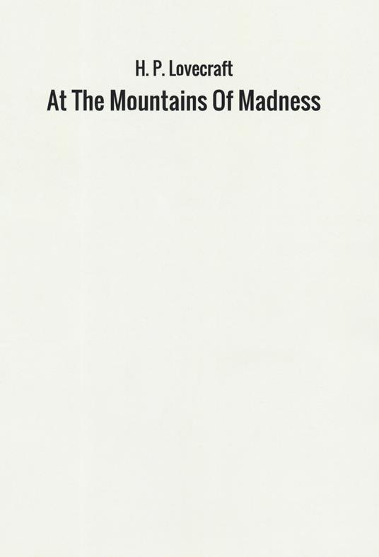 At the mountains of madness - Howard P. Lovecraft - copertina